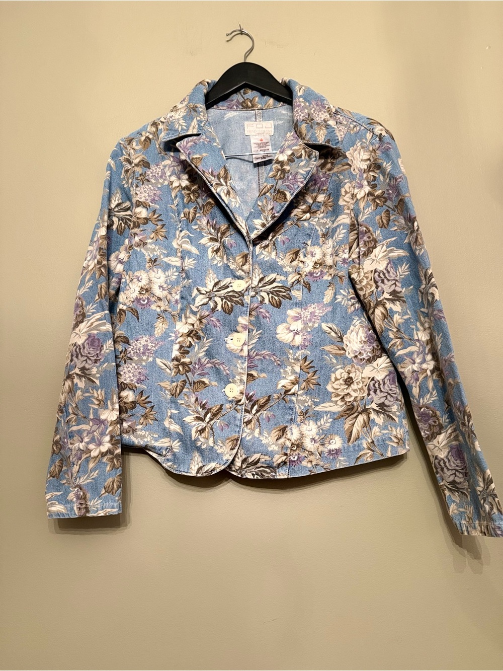 Vintage FDJ French Dressing Floral Denim Jacket | Size M | Made in Canada